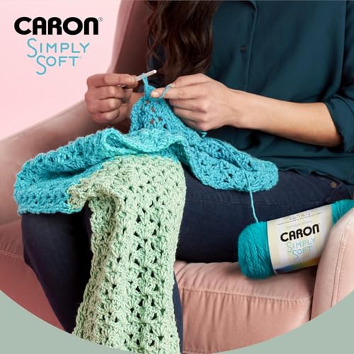 Caron Simply Soft Solids Yarn (4) Medium Gauge 100% Acrylic - 6 oz - Red - Machine Wash & Dry - color: Red, size: 1 Pack, style: Simply Soft