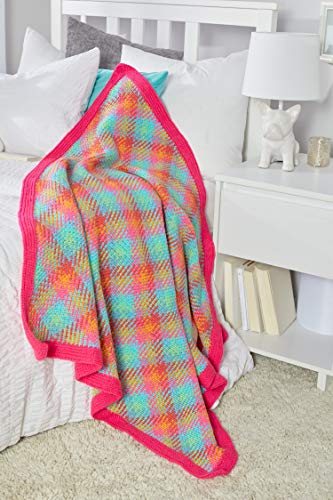 RED HEART Super Saver Yarn, 5 ounces, Bright Stripe (pack 3) - color: Bright Stripe, size: 1 Pack