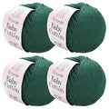 YarnArt Baby Cotton Yarn 4-Pack – Soft Knitting Yarn for Baby & Summer, 50% Cotton 50% Acrylic, 1.76 Oz Each, 180.44 Yds/Skein – Ideal for Amigurumi & Crochet Projects (444) - color: 444