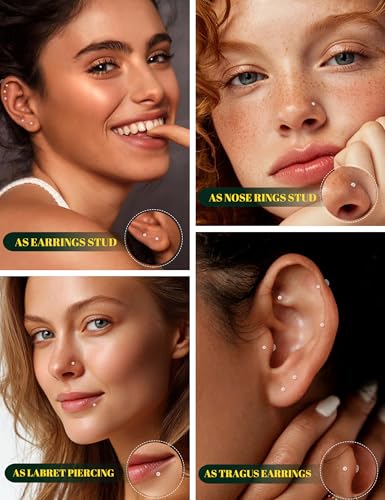 Clear Nose Stud Piercing Retainer Plastic Body Jewelry Lip Helix Septum | Eyebrow Belly Cartilage Bioflex Industrial Bar L-Shape Invisible Flat Back Earring for Women Men Sport Surgery Work - style: 60pcs-18G(1.0mm)-Flat Top
