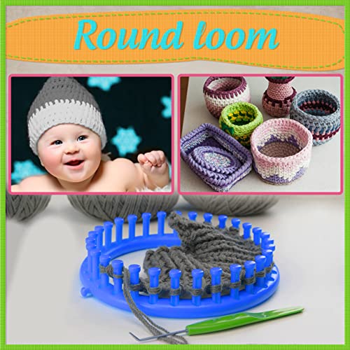 Olikraft Complete Knitting Loom Kit and Wooden Yarn Swift - Round Knitting Looms, Chunky Blanket Loom, Hat Loom, Scarf Loom, with Lightweight Reverse Yarn Umbrella Swift for Knitting & Crocheting