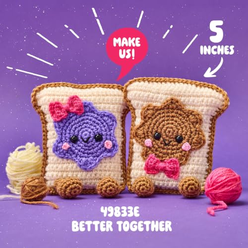 Bucilla, Complete Crochet Kit for Beginners, Amigurumi Besties, Better Together - color: Better Together