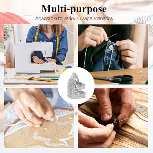 Sewing Thimble, Finger Protector for Hand Sewing, Quilting & Needlework, Comfortable Fit, Essential Sewing Accessory Safety Use - color: 1 Silvery M