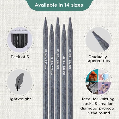 KnitPro Dreamz Double Pointed Needles 8" (20cm) | US Size 10.5 (6.5mm) - size: US 10.5 (6.50mm)