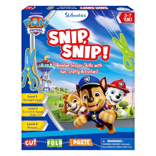 Skillmatics Snip Snip PAW Patrol, Scissor Skills, Felt Craft, Gift for Kids | Cutting Activity Book for Preschool, Safety Scissors, Fine Motor Skills, Screen-Free, Learning Toy, Toddlers, Ages 3, 4, 5 - style: 2. PAW Patrol