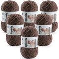 Skinny Chenille Yarn for Crocheting and Knitting, 6 Pack of 50g/158yds - 948yd Total, Soft Fluffy Yarn for Crochet Amigurum & Baby Blankets, Thin Chenille #2 Plush Crochet Yarn (6, Dark Brown) - color: Dark Brown