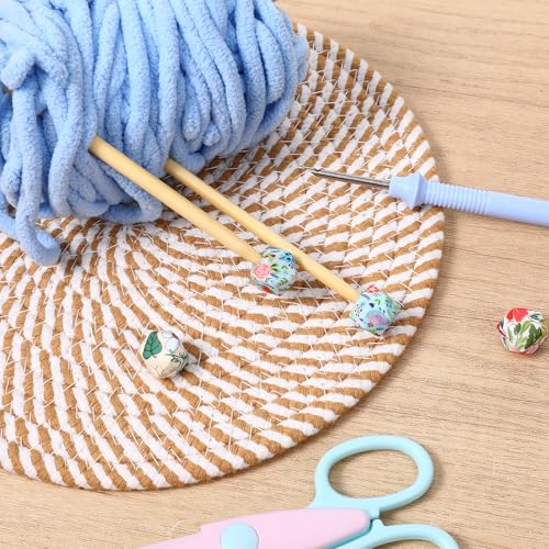 Gjinxi 18 Pcs Knitting Needle Stoppers, Hexagon Knitting Stitch Holders | Needle Caps, Silicone Point Protectors, for Knitting Accessories, and Gadgets