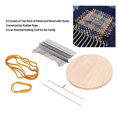 Darning Loom Speedweve Type Weave Tool, 28 Hooks Quickly with Stainless Steel Hooks, Small Weaving Loom for Quick Mending and DIY Crafts - Convenient Mini Loom Machine for Clothes and Socks Repair