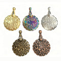 5 Pcs Yarn Cutter Pendants, Metal Thread Cutter for Knitting & Crochet, Multi-Color Portable DIY Sewing Tools with Keychain Hole