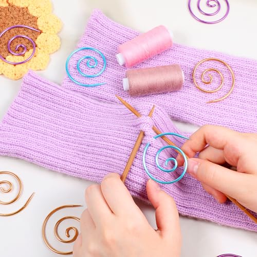 12 PCS Spiral Cable Knitting Needles, Cable Needles for Knitting Bent Tapestry Needles Knitting Tools for Yarn Sewing Cables Needle Shawl Pin for Beginners