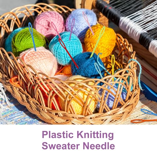 100 Pcs 2.7" & 3.5" Large Eye Plastic Sewing Needles, Yarn Needles, Tapestry Needle Weaving Darning Needles Safety Plastic Lacing Needles Crochet Accessories for DIY Beginner Sewing Handmade Crafts
