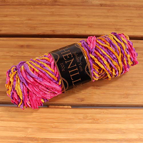 JubileeYarn Chenille Yarn - 100g/Skein Worsted Polyester - Agartha - 1 Skein - color: 202 Agartha, size: 1 Skein