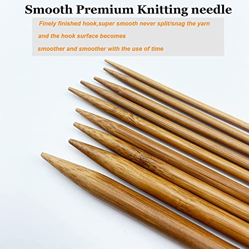 Mdoker Bamboo Double Pointed Knitting Needles Carbonized Bamboo Knitting Needle 7.9 inch(20cm) Length for Handmade Creative DIY Knitting Yarn Projects,Size US 5(3.75mm) - size: US-5-(3.75mm)