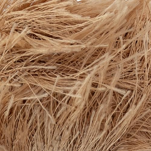 Makromecity Eyelash Yarn – Fuzzy Fun Fur Yarn, 3.53 Oz (100g) 150 yd (140m), Weight 3 Light, Premium Polyester Novelty Feather Yarn for Scarves, Amigurumi, Plush Toys & Craft (Camel, 1 Skein) - color: Camel, size: 1 Skein