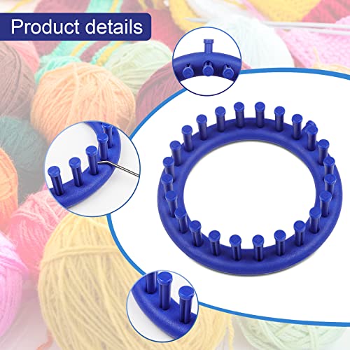 Aeelike Round Knitting Loom for Hat Socks DIY Crafts, 5.5inch | Round Knitting Loom Kit with Removable Pegs, Beginners Knitting Kit for Hats Socks Scarves DIY Crafts, Idel Gift - color: Blue-5.5inch, size: 1pcs