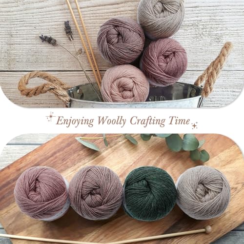 NICEEC 3 Skeins Soft Merino Wool Yarn- Navy Blue | Soft & Warm, Finger Weight, Woolen Yarn for Crochet & Knitting, Total 5.3oz/606yds - color: Navy Blue