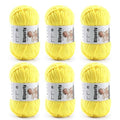 Skinny Chenille Yarn for Crocheting and Knitting, 6 Pack of 50g/158yds - 948yd Total, Soft Fluffy Yarn for Crochet Amigurum & Baby Blankets, Thin Chenille #2 Plush Crochet Yarn (6, Golden Yellow) - color: Golden Yellow