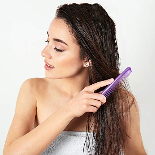 Leinuosen 12 Pieces Pocket Hair Combs, Fine Tooth Combs, Purple | Plastic Hair Care for Men Women, Portable Travel Size, for Barber Salon Hair Dressing Use, Not Breakable, Peines Para Cabello - color: Purple