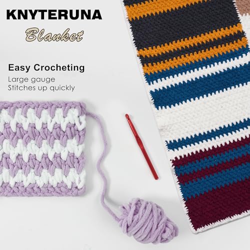 #6 Super Bulky Blanket Yarn for Crocheting - 4 Skeins(Each 10.5oz/300g, 220yds/201m), Chunky Chenille Thick Plush Big Soft Yarn for Crocheting Knitting Blankets, Lavender Fog - color: Lavender Fog