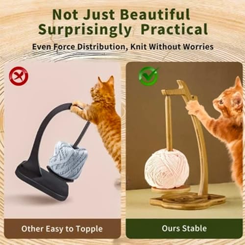 RoseFlower Yarn Holder Stand, Natural Wooden Yarn Ball Holder Spindles Twirling Yarn Holder for Crocheting, Protable Yarn Storage, Gift for Women Older, Knitter & Crochet Supplies - color: C11