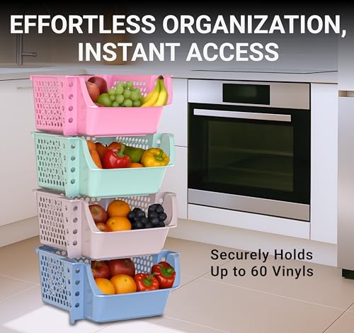 Skywin Stackable Storage Bins Open Front for Pantry Storage, 4 Pack - Multi | Sturdy Plastic, Easy Stacking, Breathable & Open Front Design, Pantry Storage for Snacks, Toiletries, and Small Essentials - color: Multi