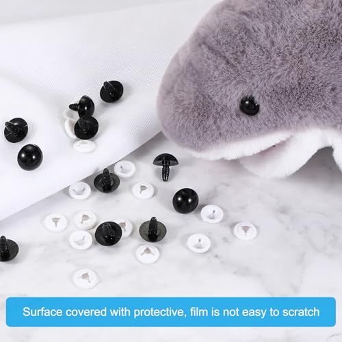 PATIKIL 30mm Safety Eyes, 40 Pcs Plastic Craft Eyes with Protective Film Safety Eyes with Washers for Stuffed Animals Crochet Toys Dolls DIY Craft Making, Black - size: 30mm