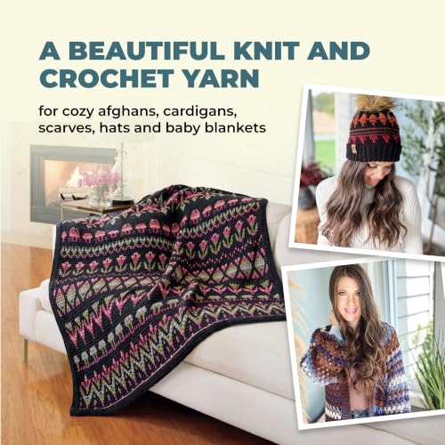 Mary Maxim Prism Yarn, Acrylic Multicolor DK Yarn, 290 Yards, Seascape | Ombre Yarn, 3 Weight, Machine Wash, For Knitting and Crochet, Create Baby Items, Blankets, Afghans, Clothing Variegated Yarn - color: Seascape