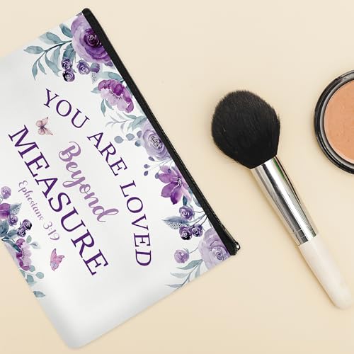 Purple Makeup Bag - Christian Bible Gifts, Travel Cosmetic Bag, Church Bag - style: Christian Bible