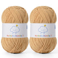 Fluffy Chenille Yarn for Crocheting，Baby Yarn for Crocheting Soft，2 Pack of 100g/3.5oz Velvet Amigurumi Yarn ，Fingering Weight Yarns for Crocheting Baby Blankets、DIY Craft.(2 Khaki) - color: [2 Khaki]