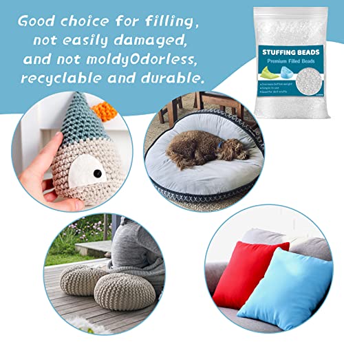 Jmuiiu100g/3.52oz Poly Pellets, Weighted Beads Stuffing for Stuffed Animals | Premium Poly Pellets for Stuffed Animals, Plush Dolls, Handmade DIY Craft Supplies - size: 100g