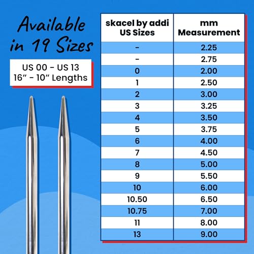 skacel by addi Circular Knitting Needles, 47 Inch (120 cm) Rocket Round Brass Knitting Needle Pair with Nylon Cord, 2.5 mm (US Size 1) - size: 2.50 mm