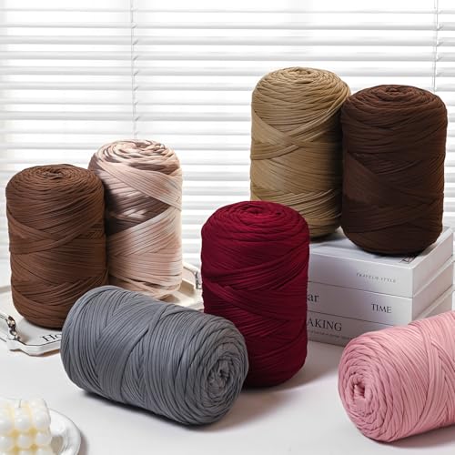 800g T-Shirt Crochet Yarn for Crocheting Crafts/Bags/Basket/Coaster,Hand Knitting Tshirt Yarn for Crochet,228yds T Shirt Yarns with High Elastic Thick Yarns Polyester Fabric（Dark Gray） - color: Dark Gray