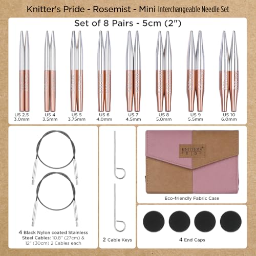 Knitter’s Pride Rosemist Interchangeable Needle Set 2""(5cm) - Mini