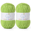 Fluffy Chenille Yarn for Crocheting，Baby Yarn for Crocheting Soft，2 Pack of 100g/3.5oz Velvet Amigurumi Yarn ，Fingering Weight Yarns for Crocheting Baby Blankets、DIY Craft.(2 Lime Green) - color: [2 Lime Green]