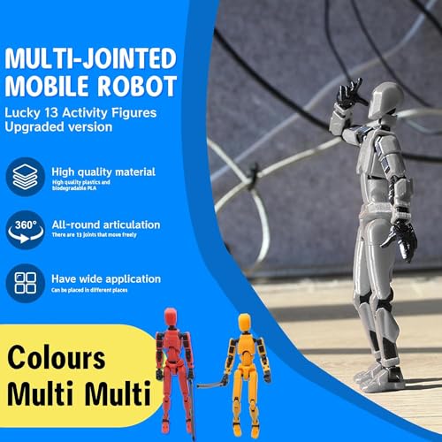 MerryXD T13 3D Action Figure,Assembly Completed Dummy Nova Titan Lucky 13 Action Figure 3D Printed Multi-Jointed Movable Toy Blue - color: Blue