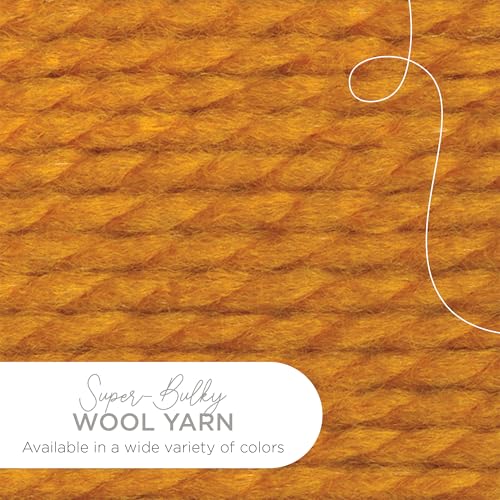 (1 Skein) Lion Brand Yarn Wool-Ease Thick & Quick Bulky Yarn, Butterscotch, 261 Foot (Pack of 1) | Super Bulky Wool Acrylic Blend Fiber for Soft Hats, Sweaters, Chunky Blankets, Yarn for Crochet, Knitting, Crafts, Weaving - color: Butterscotch, size: 1 Pa