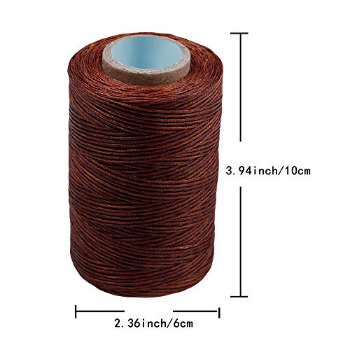 284Yards Leather Sewing Waxed Thread, 0.8mm Waxed Thread for Bookbinding | Waxed Thread for Bookbinding, Upholstery Thread Heavy Duty, Wax String for Leather Craft DIY/Bookbinding/Shoe Repairing - color: Coffee
