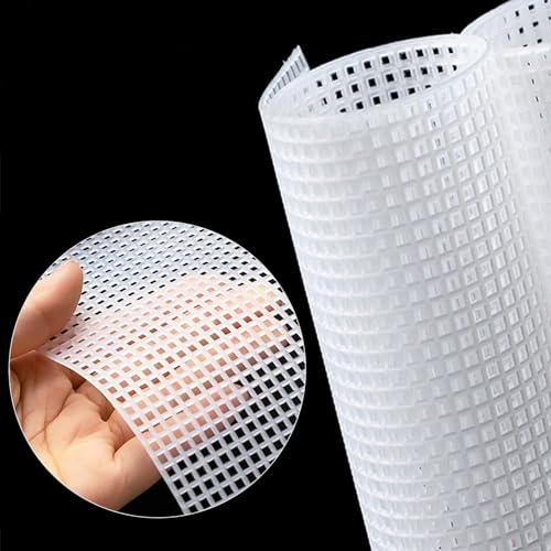 10 PCS Clear Mesh Canvas Sheets for Embroidery Making, Cross Stitch Plastic Aida Mesh Screen for Crafts DIY Crochet Projects - color: 10 PCS - Standard