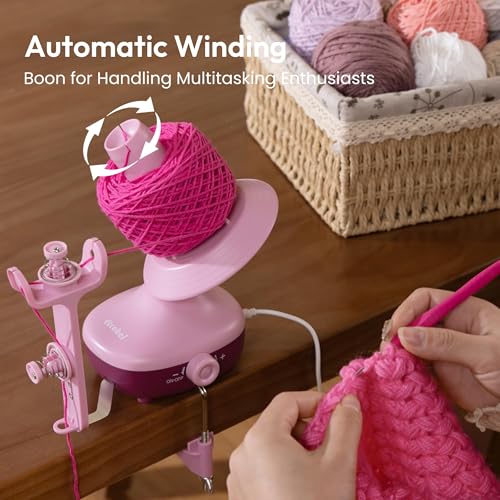 Etcokei Electric Yarn Winder Crochet Tool Kit with 8pcs Hook for Beginners | Automatic Yarn Cake Winder with 20pcs Stitch Makers, 20pcs Stitch Holders, 2pcs Crochet Ring and Other Crochet Accessories - color: Crochet Tool Kit
