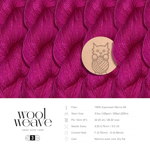 Superwash Merino Wool Yarn for Knitting & Crocheting - Premium Hand Dyed, 100gr, 240 Yards Dk Weight - Luxurious, Soft & Durable Mauve Yarn - color: Pink Mauve