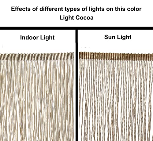 10 Yards of 4" Long Chainette Fringe Thread Yarn Tassel Trim Braid Fringe for Crafts Sewing and Decor-Cocoa Light Brown - color: Cocoa Light Brown, size: Value 10 Yards