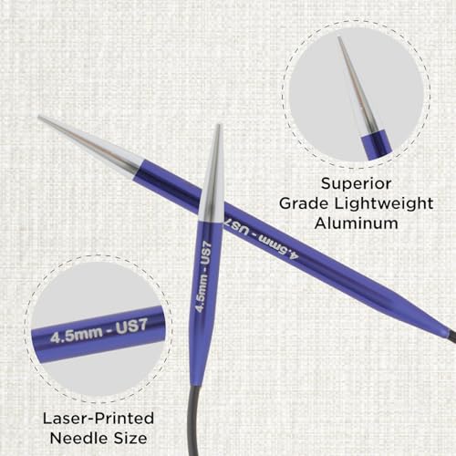 KnitPro Zing Fixed Circular Needles Asymmetrical 10" (25cm) | US Size 7 (4.5mm) - size: US 7 (4.5mm)