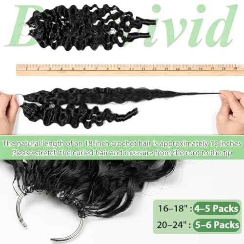 Natural Black 16inch Burmese Curly Crochet Human Hair Extensions: Knotless Pre-Separated Feather Style, Lightweight Reusable Remy Hair with Spiral Curls for Women, 50g - color: #1B (BC), size: 16 Inch