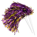 Metallic Gold and Purple Foil Textured School Spirit Shakers- Pack of 10 | Anderson's Metallic Pom Pom, For Cheerleader, Football, Basketball, Homecoming, Team Party, Dance Performance, Celebration - color: Purple and Gold