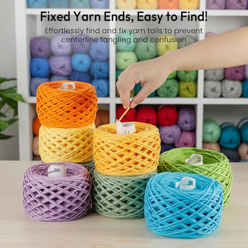 Electric Yarn Winder M1 & 18pcs Ball Tube Set for Tangle-Free Cake | Auto Winding Compact Cake and Reusable ABS Ball Tube for Neat Yarn Storage, Ideal Organizing Helpers for Knitting Lovers - color: White Set