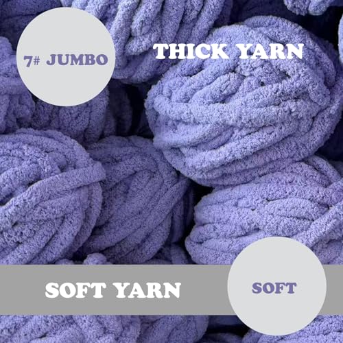 DDL&HEXI 4 Pack Chenille Chunky Yarn,Jumbo Yarn,4x8oz (226g) per Bag (Jacaranda) - color: Jacaranda