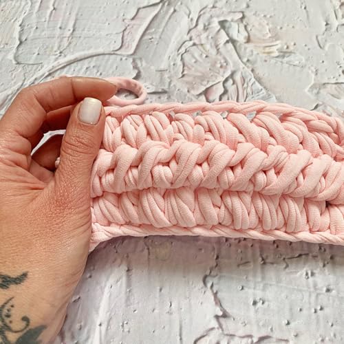 Bobilon 3-5 mm Thin Cotton T-Shirt Yarn for Amigurumi - Marshmallow | 100% cotton t shirt yarn for amigurumi, crochet, knitting and macrame; new fabric, not recycled; 109 yds - color: Marshmallow