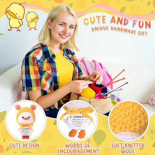 HunnmingRe 12 Pcs Back to School Gifts for Teacher Appreciation Crochet Doll with Positive Card Wool Animals Creative Knitting Dolls, First Day of School Positive Gifts for Students(Animal Style) - style: Animal Style