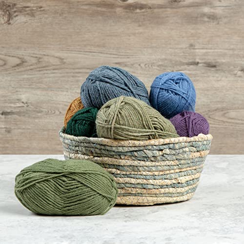 Knit Picks Wool of the Andes Blue 100% Wool Yarn Pack for Knitting | 10 skeins (500g total) of soft worsted weight crocheting yarn in Fjord Heather color, good for felting. - color: Fjord Heather