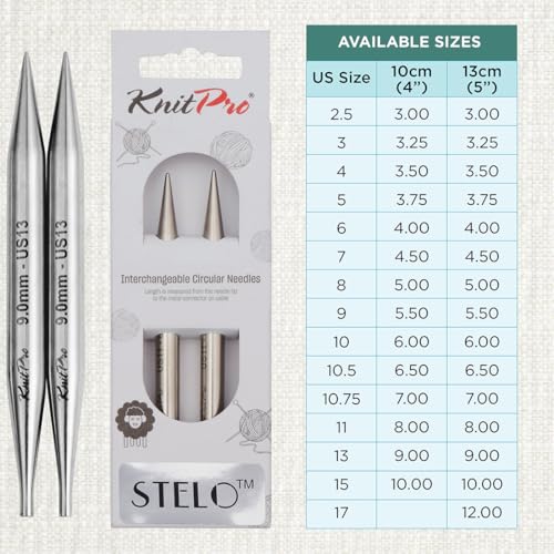 KnitPro Stelo Lace Interchangeable Tips 4" (10cm) | US Size 13 (9mm) - size: US Size 13 (9mm)